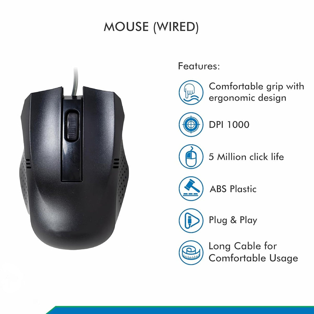 Wired Optical Mouse – Reliable USB for Laptops & pcs – view 6