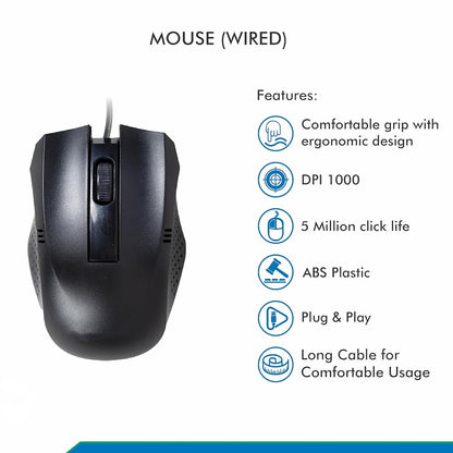Wired Optical Mouse – Reliable USB for Laptops & pcs – view 6