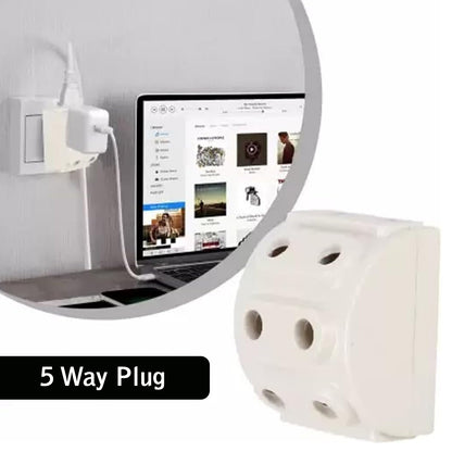 5-Way Multi-Plug Socket – 2-Pin Compact Power – alternate view