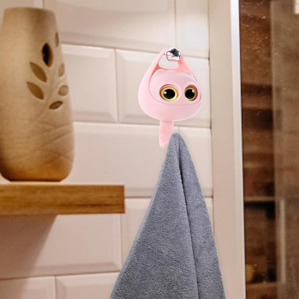 Adhesive Coat Hook – Cute Wink Cat Design, No Drill – alternate view