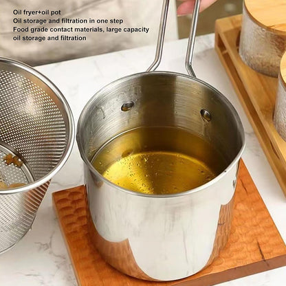Deep Frying Pot – Stainless Steel with Strainer Basket – alternate view