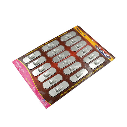 Stainless Steel Wall Hooks – 18 pc Self-Adhesive set – alternate view