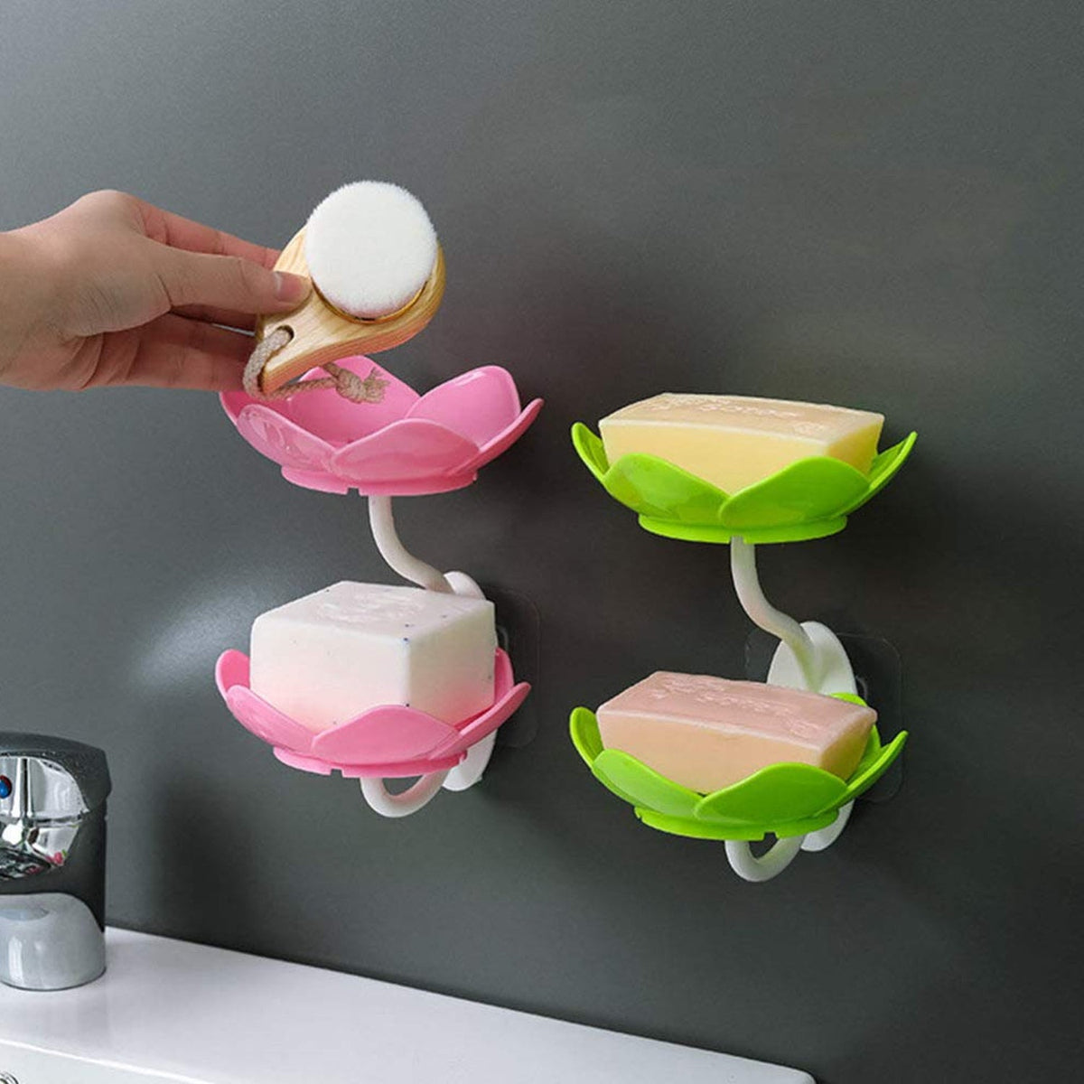 Self-Draining Soap Dish – Flower Design Bathroom Holder