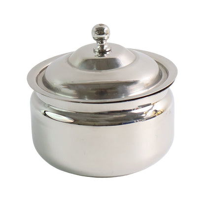 Stainless Steel Ghee Pot with Lid & Spoon – Mirror Finish – view 6