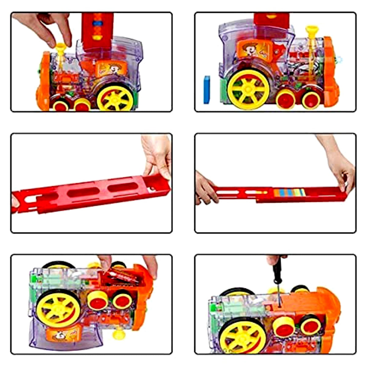 Domino Train set – 40-Piece Automatic Block Laying Toy – detail view