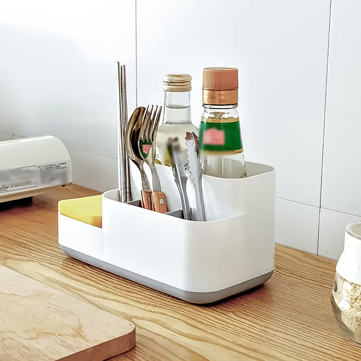 Bathroom Desk Organizer – 5-Compartment Multipurpose Storage – close-up