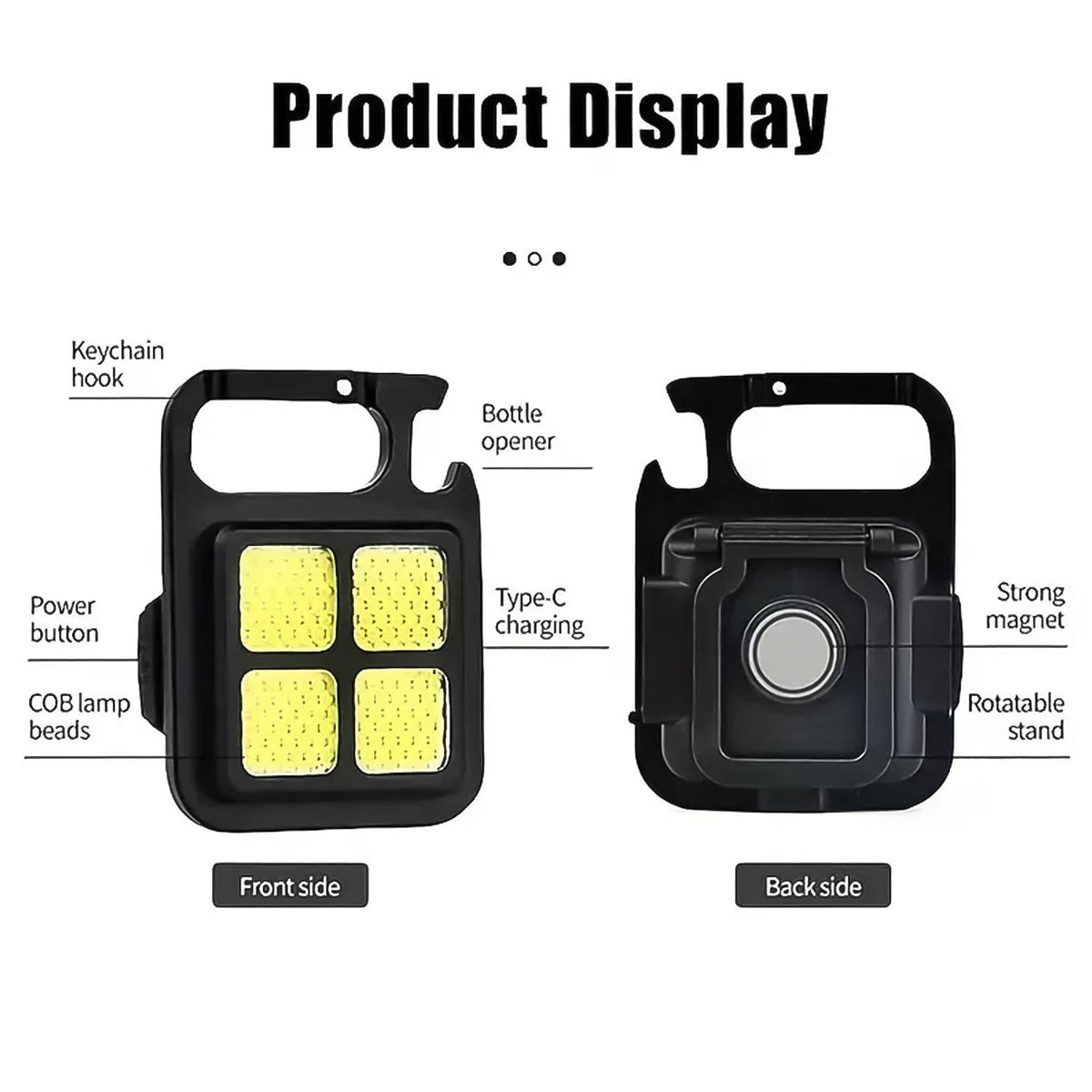 Mini LED Keychain Light 3 Modes Bottle Opener – detail view
