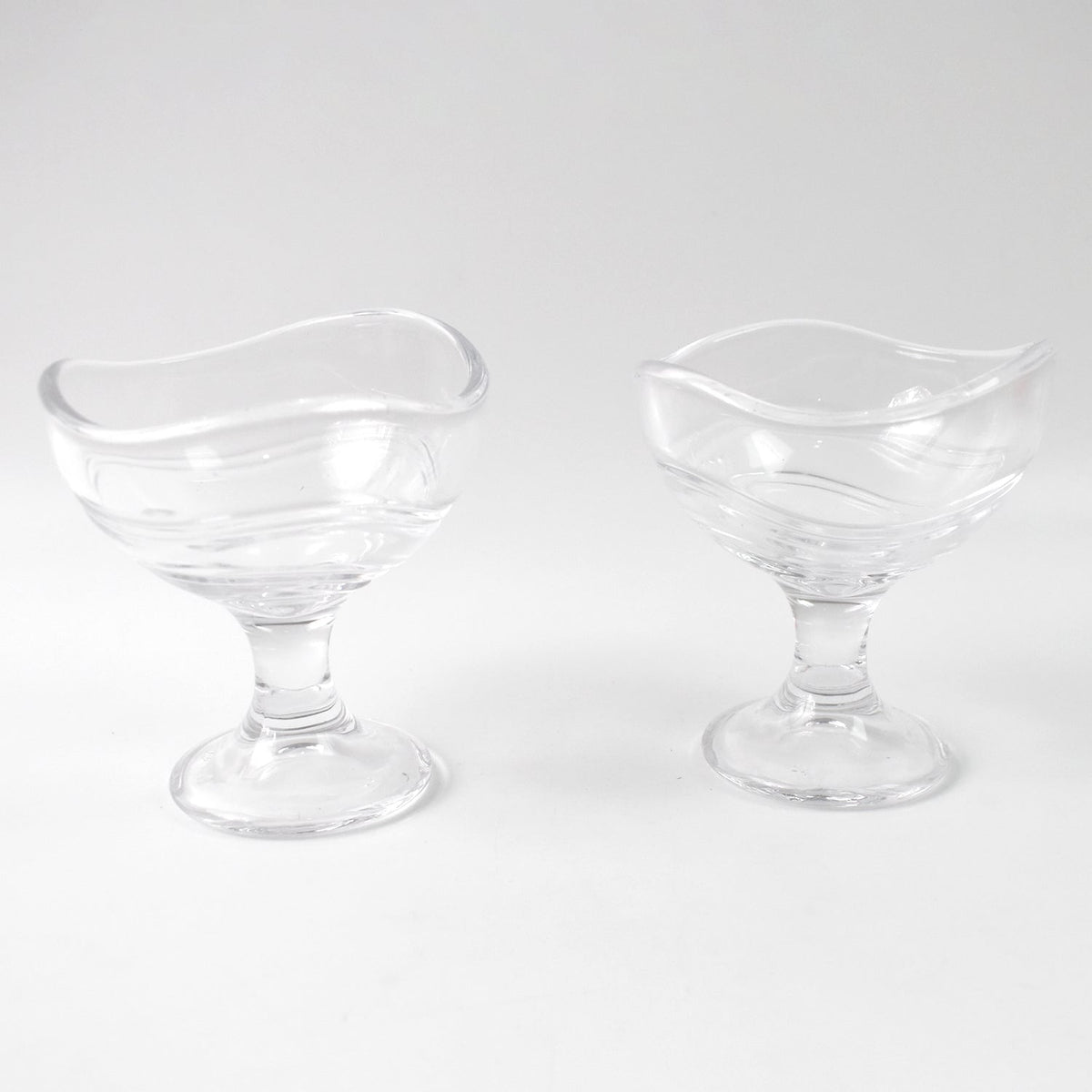 Glass Dessert Bowls – Elegant Footed set for Ice Cream – alternate view