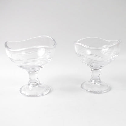 Glass Dessert Bowls – Elegant Footed set for Ice Cream – alternate view