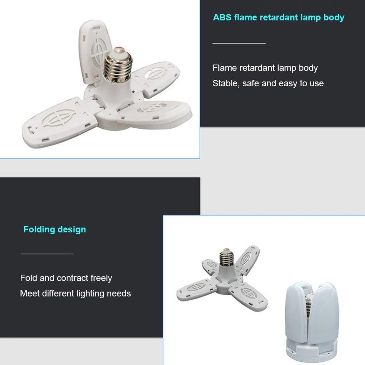 Foldable LED Fan Blade Bulb – Energy Efficient 28V – view 7