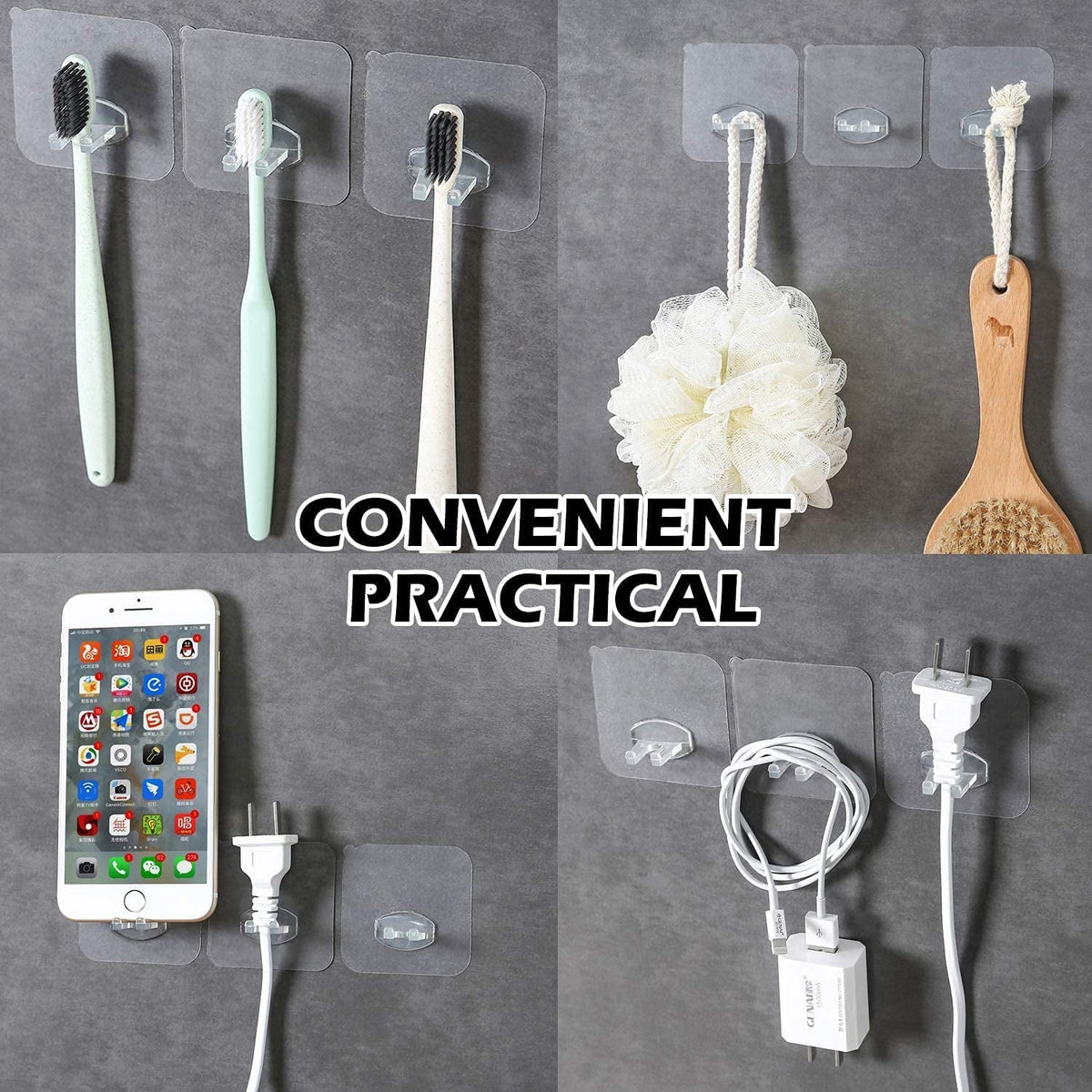 Self-Adhesive Wall Hook – Strong, Transparent & Removable – detail view