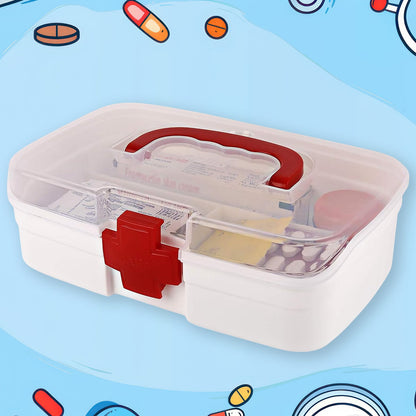 First Aid Box – 3-Compartment Portable Medicine Kit – alternate view
