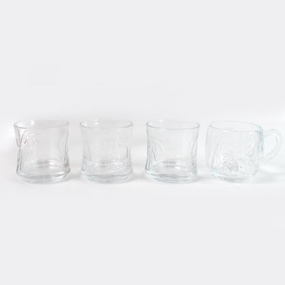 Premium Glass Drinkware Cup & Mugs set – (4 pc Set) – alternate view