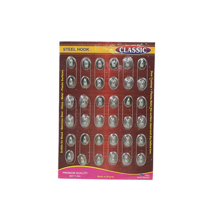 Stainless Steel Wall Hooks – 36 pc Self-Adhesive – alternate view