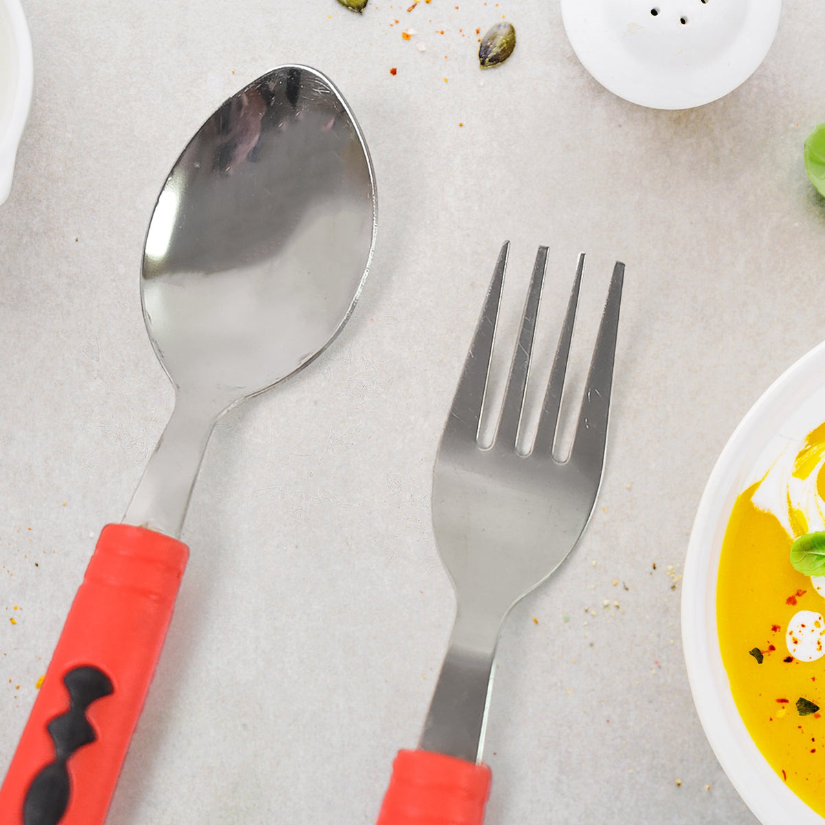 Stainless Steel Cutlery set – 24-Piece with Stand – close-up