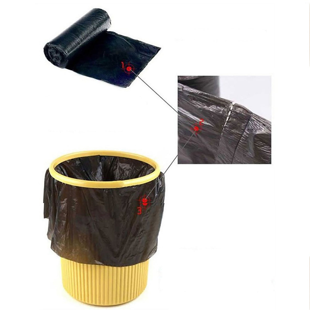 Black Garbage Bags – Durable 45x50cm Dustbin Bags – view 7
