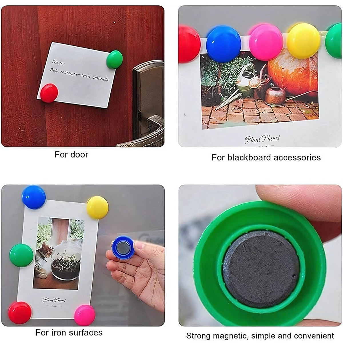 Yellow Magnetic Buttons – Strong Grip Circular Board Magnets – detail view