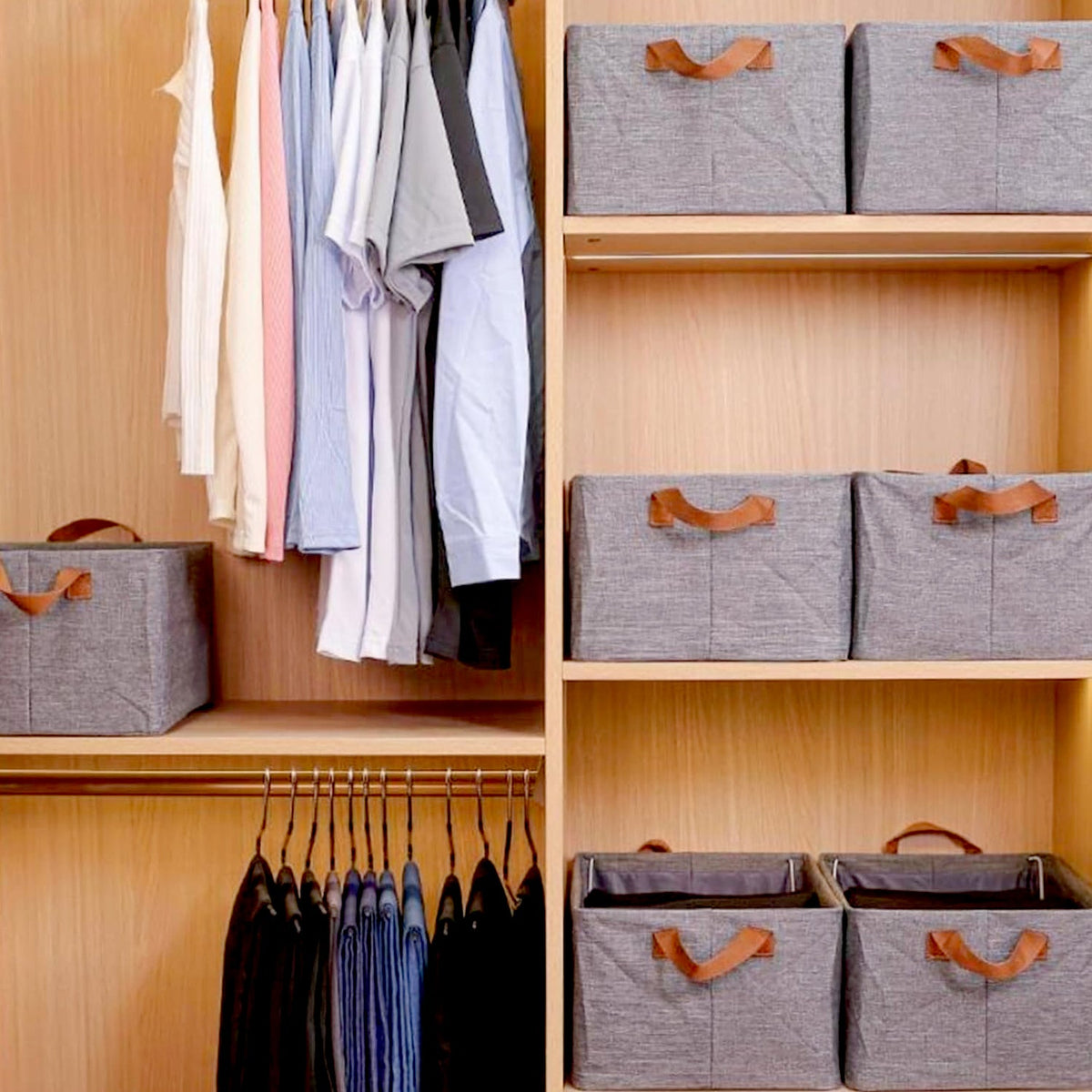 Foldable Storage Box – 46.5 cm Cotton Linen Organizer – alternate view