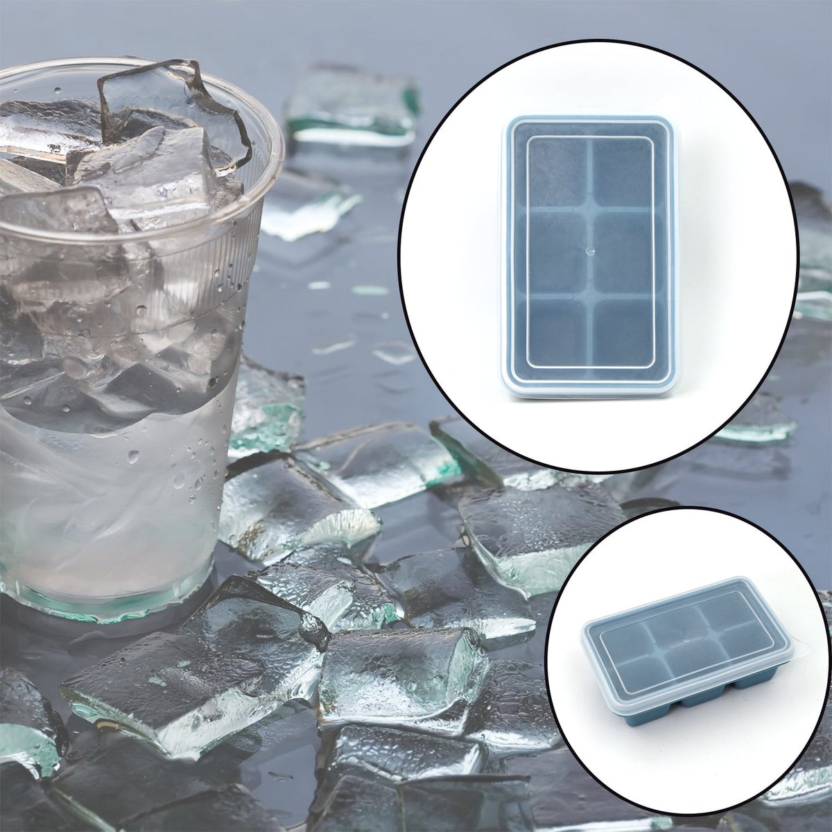 Silicone Ice Tray – Flexible 6-Grid Ice Maker for Home – close-up