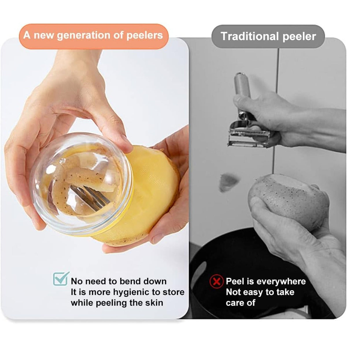 Multifunctional Round Peeler – Peel-Catching & Ergonomic – view 6