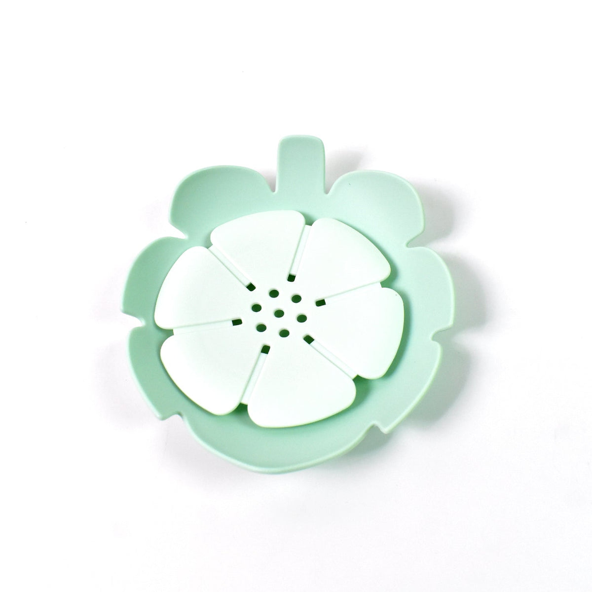 Plastic Soap Dish – Self-Draining Floral Design – alternate view