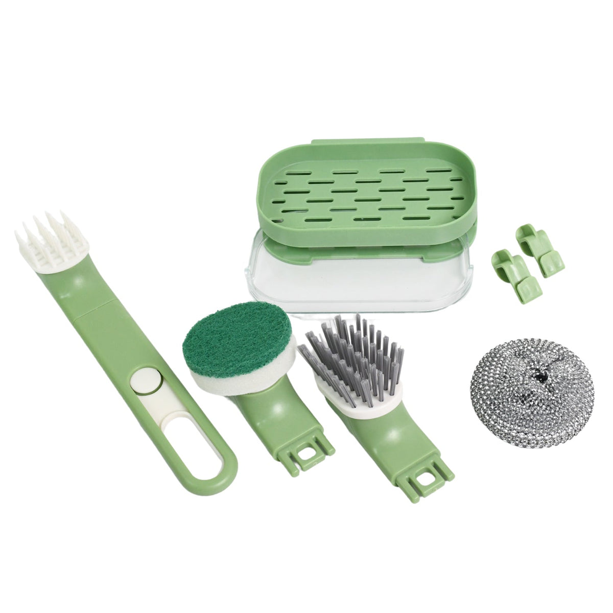 Dish Brush set – 9-Piece Kitchen Cleaning Kit – alternate view