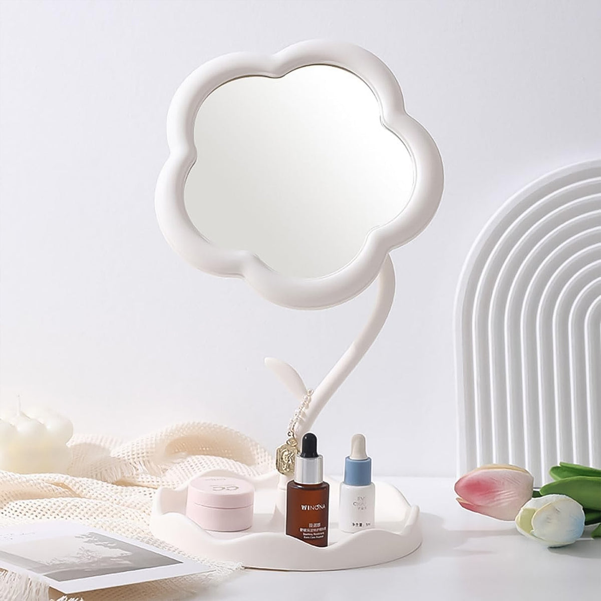 Flower-Shaped Makeup Mirror – Rotatable Vanity Mirror – alternate view