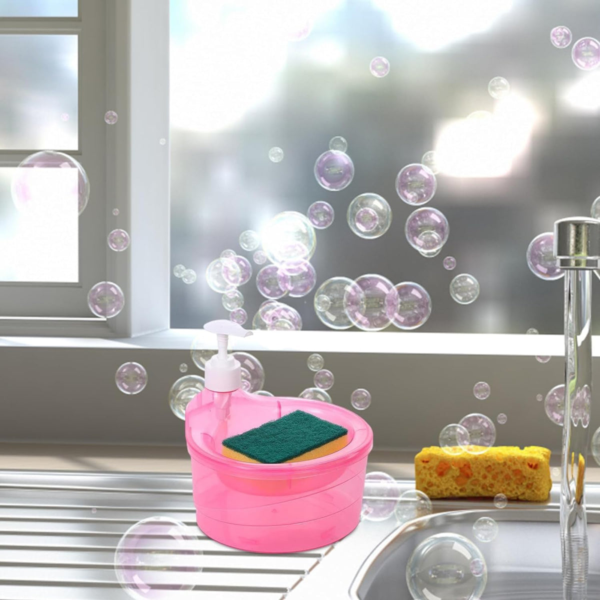 Soap Dispenser with Sponge Holder – 2-in-1 Kitchen Organizer – view 8
