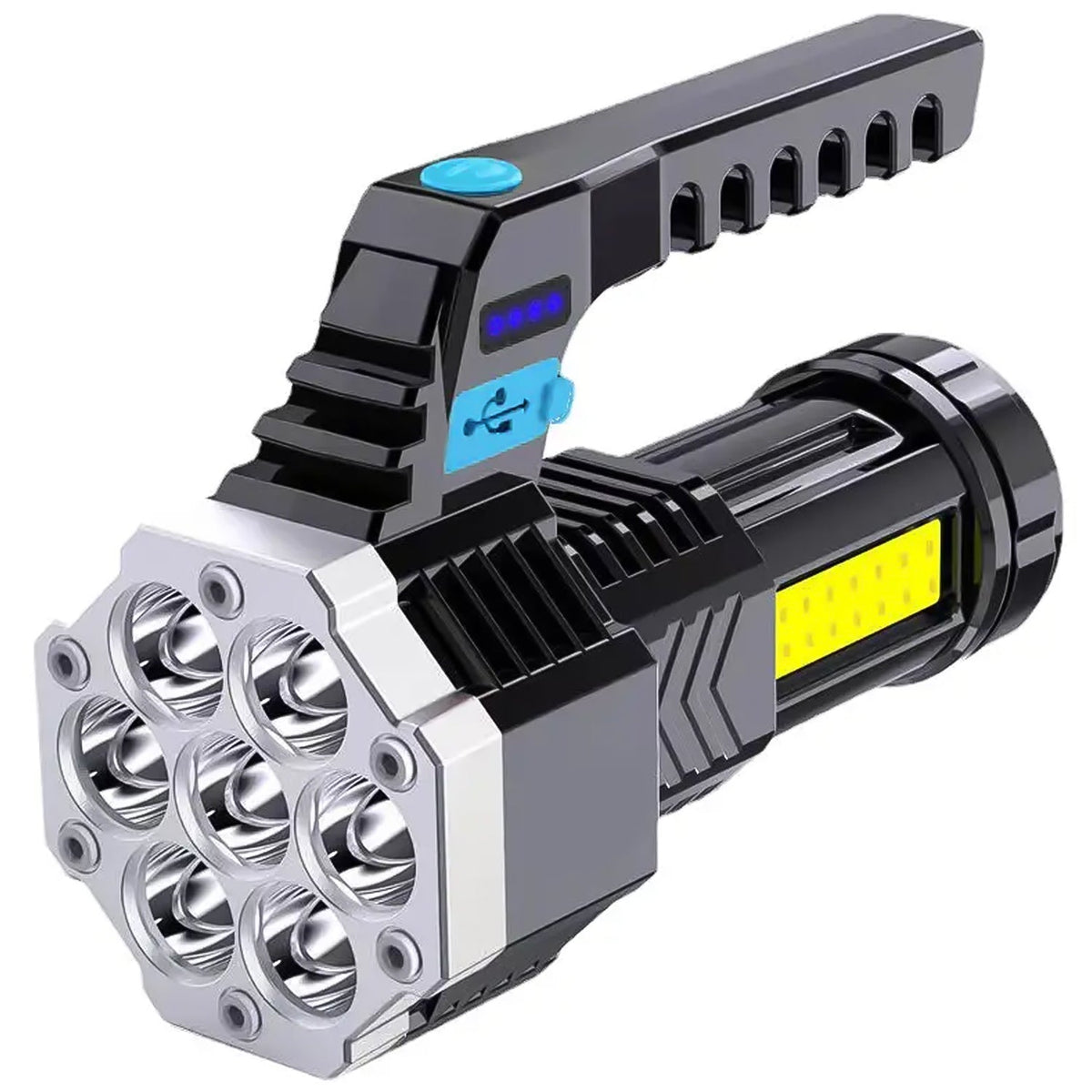 Rechargeable LED Flashlight – Portable 7-LED COB Torch – alternate view