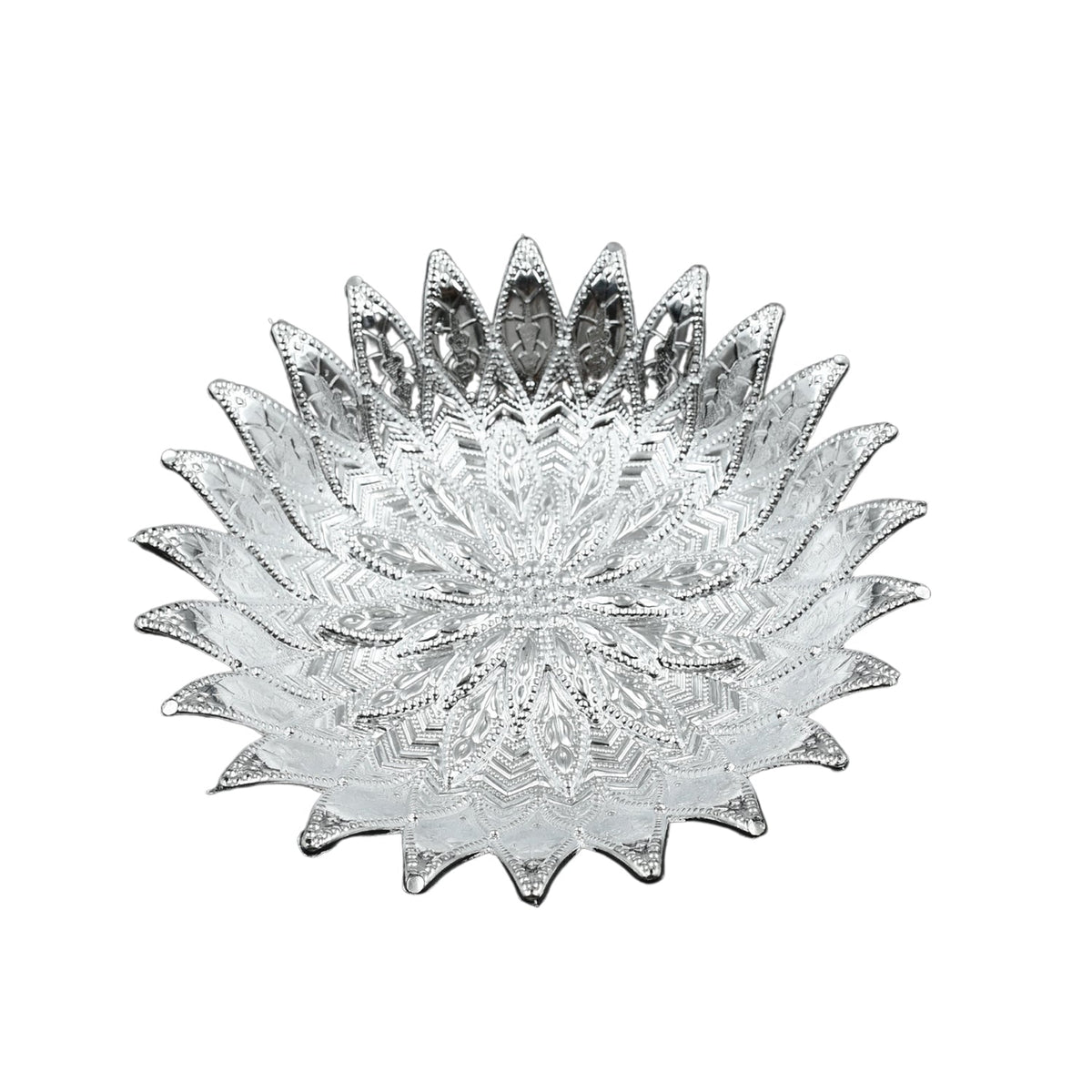 Silver Finish Serving Tray – Decorative Mukhwas & Dry Fruit – detail view