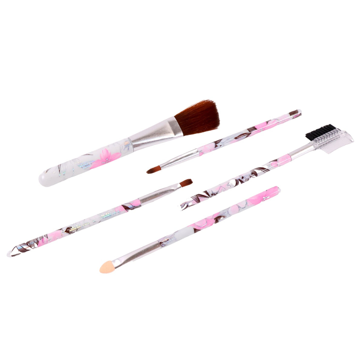 Makeup Brush set – 5-Piece Floral Face, Eyes & Lips Kit – alternate view