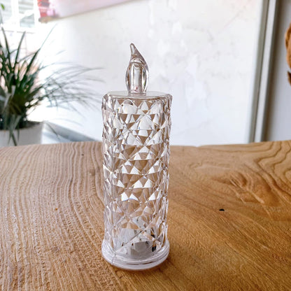 LED Rose Candle – Flameless Acrylic Decorative Lights – close-up