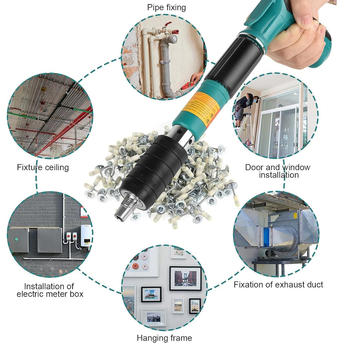 Manual Steel Nail Gun – Portable Wall Fastener – detail view