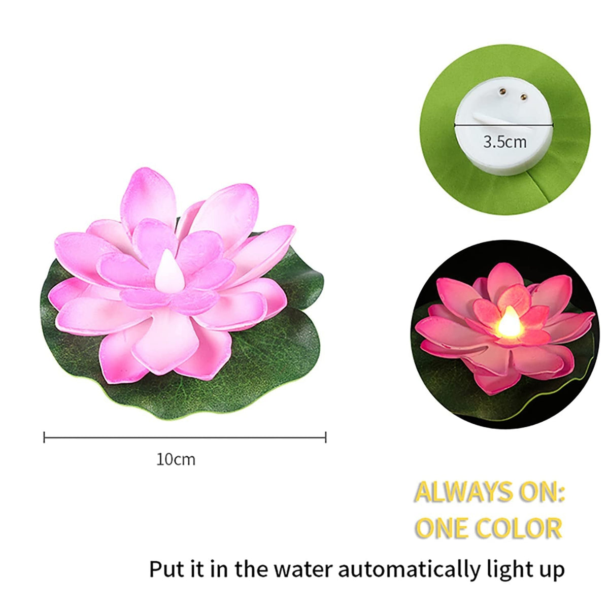 Floating Lotus LED Candles – Smokeless & Waterproof (Pack – view 6