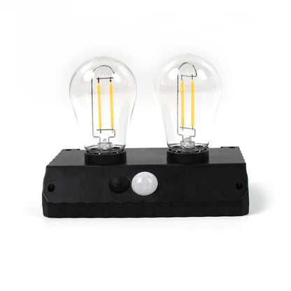Solar LED Lamp – Double Bulb Outdoor Garden Light – detail view