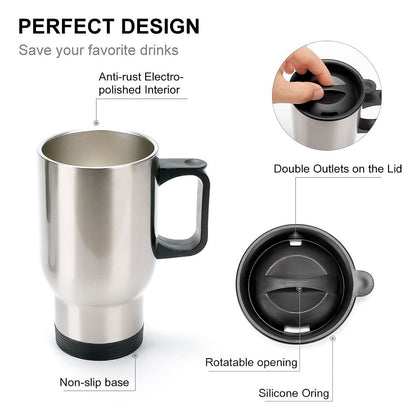Insulated Coffee Mug – Stainless Steel Travel Cup with Lid – view 6