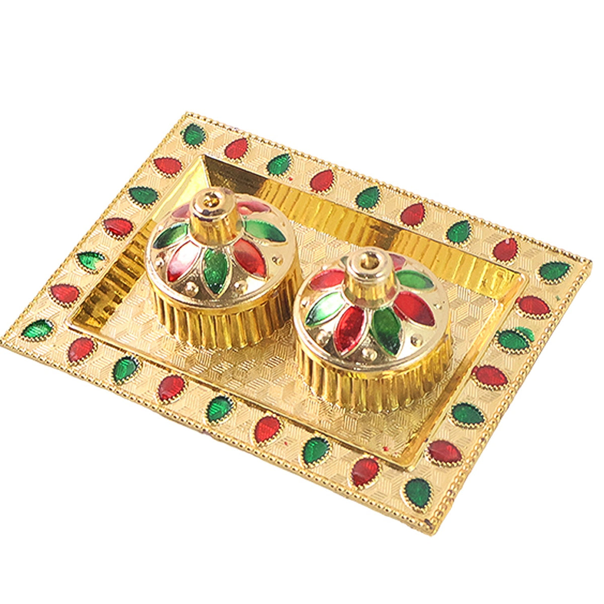 Raksha Bandhan Pooja Thali – Festive Plastic Kumkum Holder – alternate view