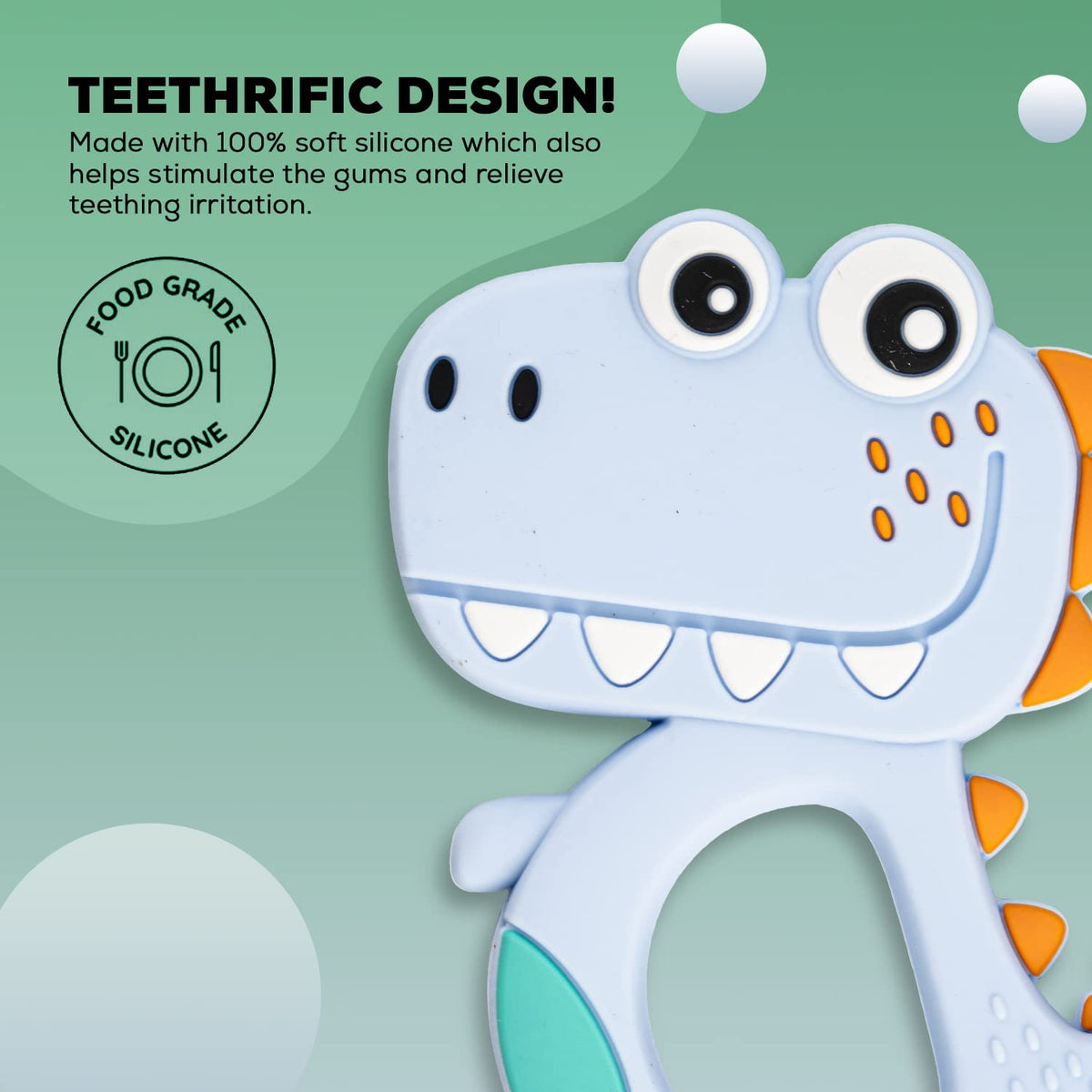 Dinosaur Baby Teether – Soft BPA-Free Silicone – alternate view