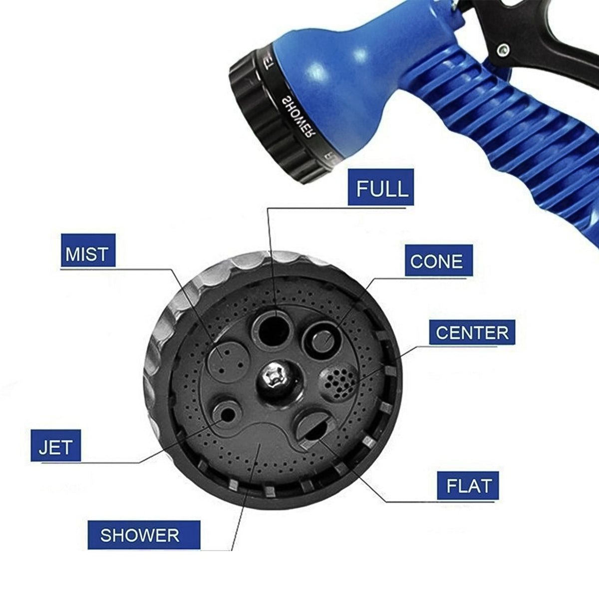 Expandable Garden Hose – 4m with Spray Gun – close-up