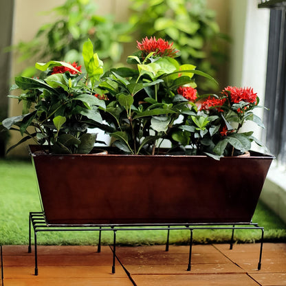 Metal Rectangle Flower Plant Stand – Durable 2 pc set – view 7