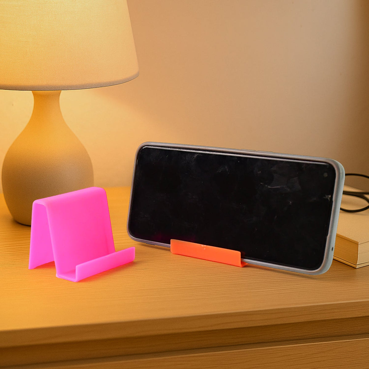 Mobile Phone Stand – Durable Plastic with Angled Support (2 – close-up