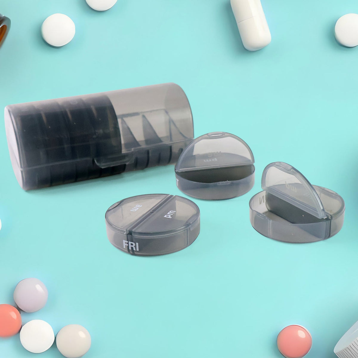 Weekly Pill Organizer – 7 Day AM/PM Medicine Box – close-up