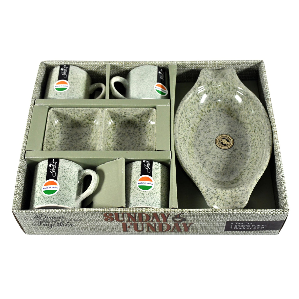 Ceramic Snack & Tea set – 6-Piece Serving – alternate view