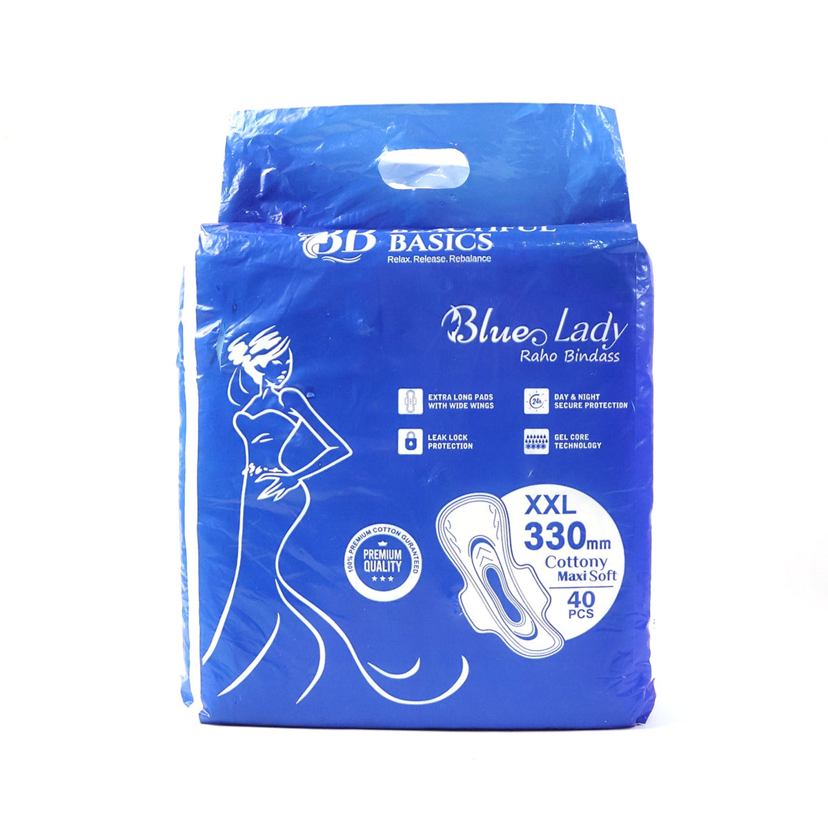 Sanitary Pads 330mm – Extra Long, 40-Pack for Heavy Flow – alternate view