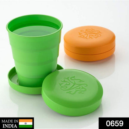 Folding Travel Cup – Collapsible Silicone Tumbler for Kids – side view