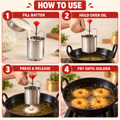 Medu Wada Maker – Stainless Steel Donut Dispenser – view 10