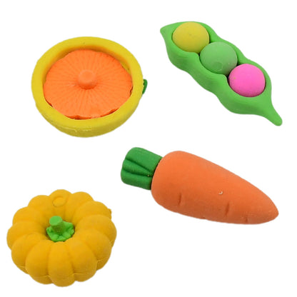 Colorful Kids Erasers set – 4-Piece Fancy Designs for School – side view