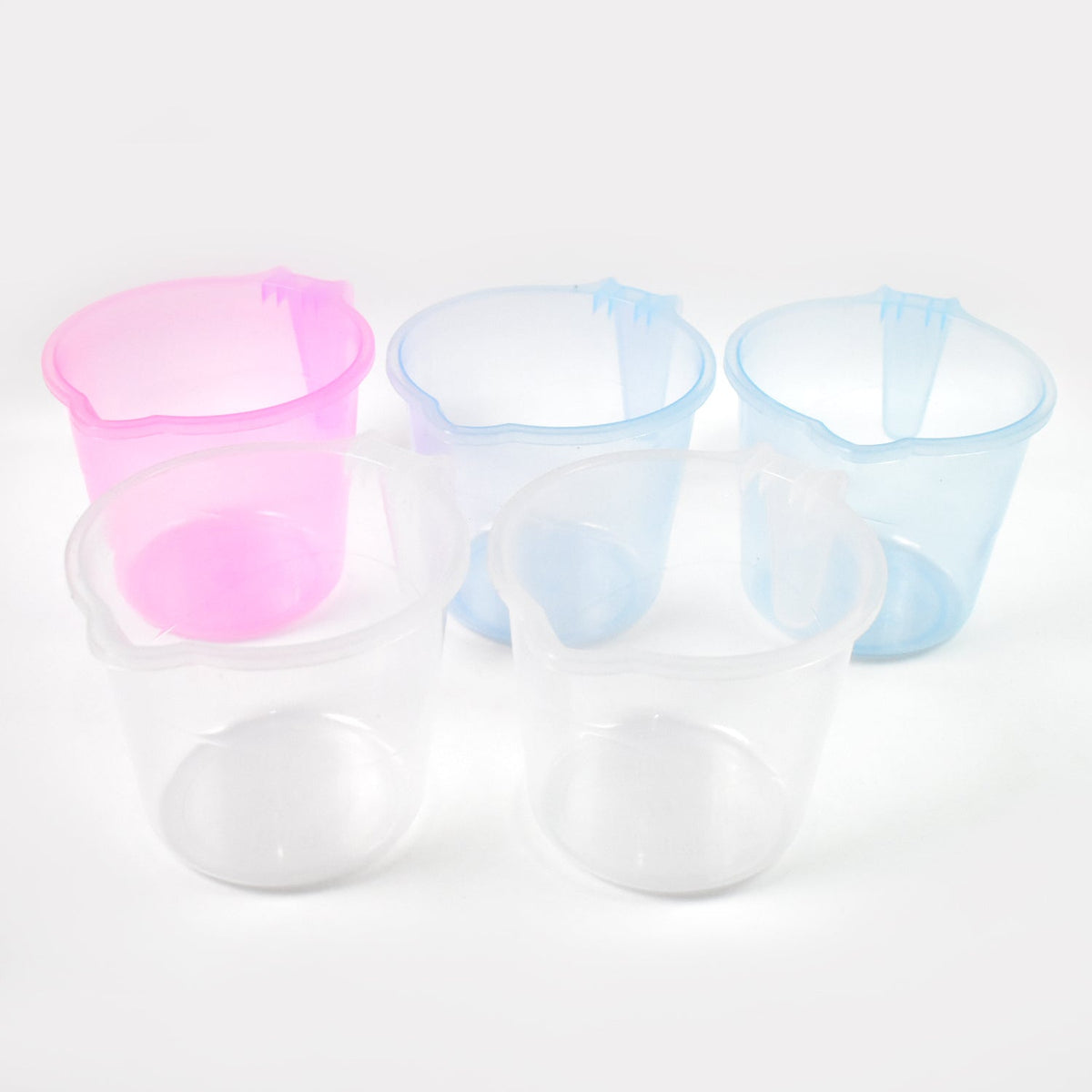 Plastic Bath Mug – 1200ML Transparent Mix Colour (Set of 5) – alternate view