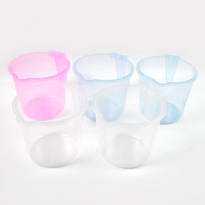 Plastic Bath Mug – 1200ML Transparent Mix Colour (Set of 5) – alternate view