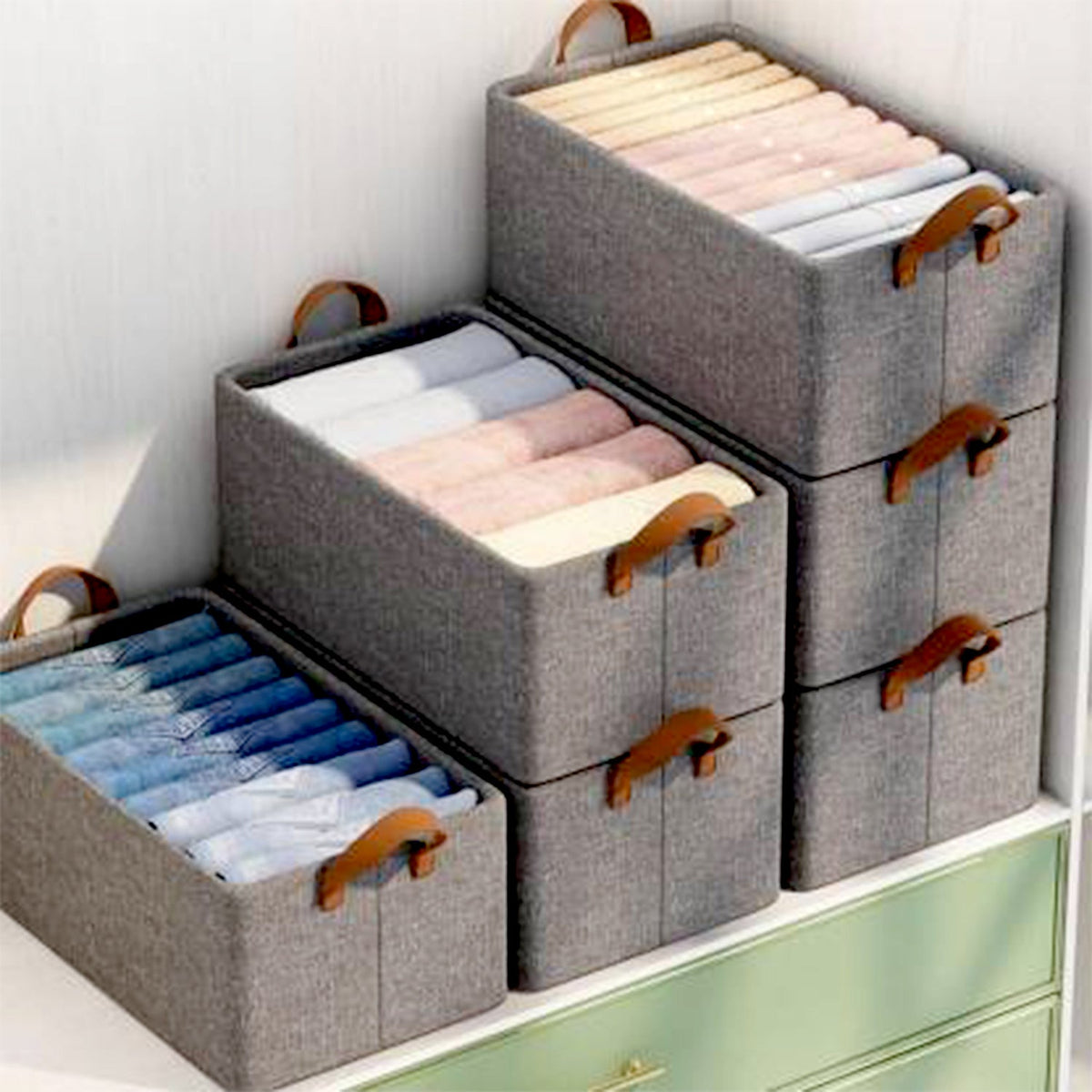 Foldable Storage Box – 46.5 cm Cotton Linen Organizer – view 6